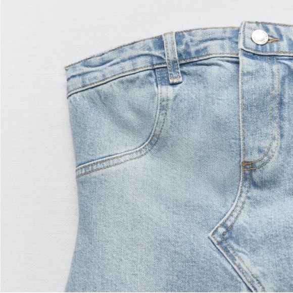 Zara strapless denim mini dress blogger favorite - Picture 6 of 6